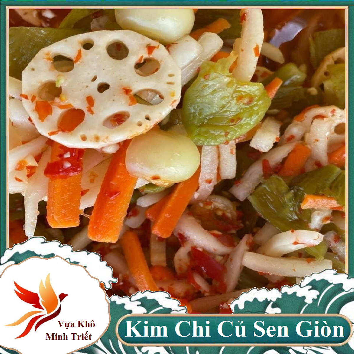KIM CHI CỦ SEN 500GR  VỰA KHÔ MINH TRIẾT kim chi Việt Nam chua ngọt giòn ngon từ củ sen_Vựa Khô Minh Triết