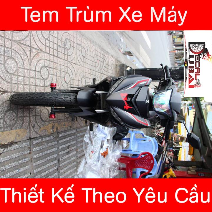 Tem Trùm Exciter 150 Đen Nhám Chỉ đỏ