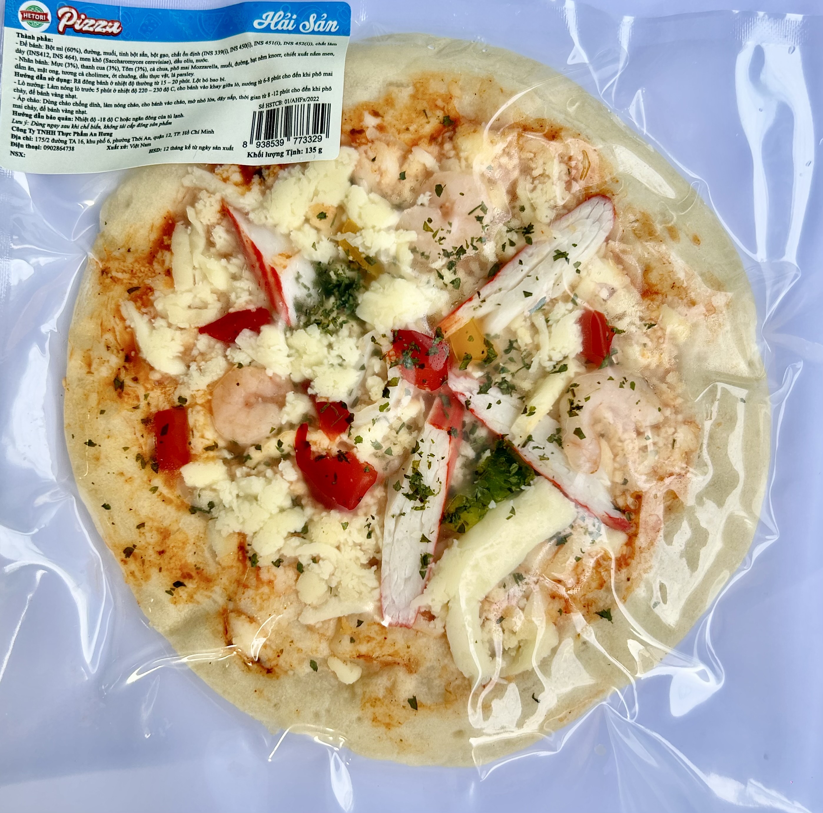 Bánh pizza Hải Sản size 15cm ( chế biến sẵn, chưa nướng)