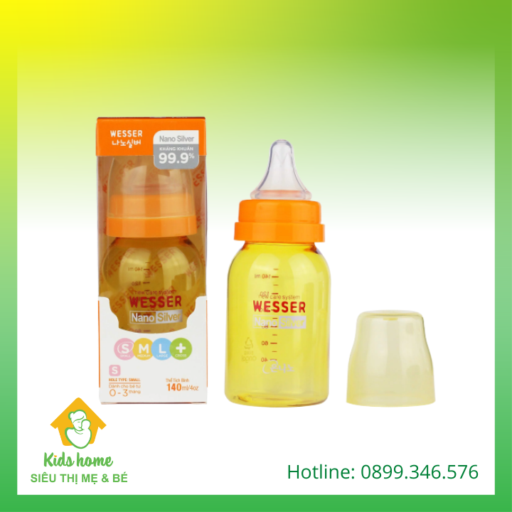 Bình sữa Wesser Nano Silver (140ml)