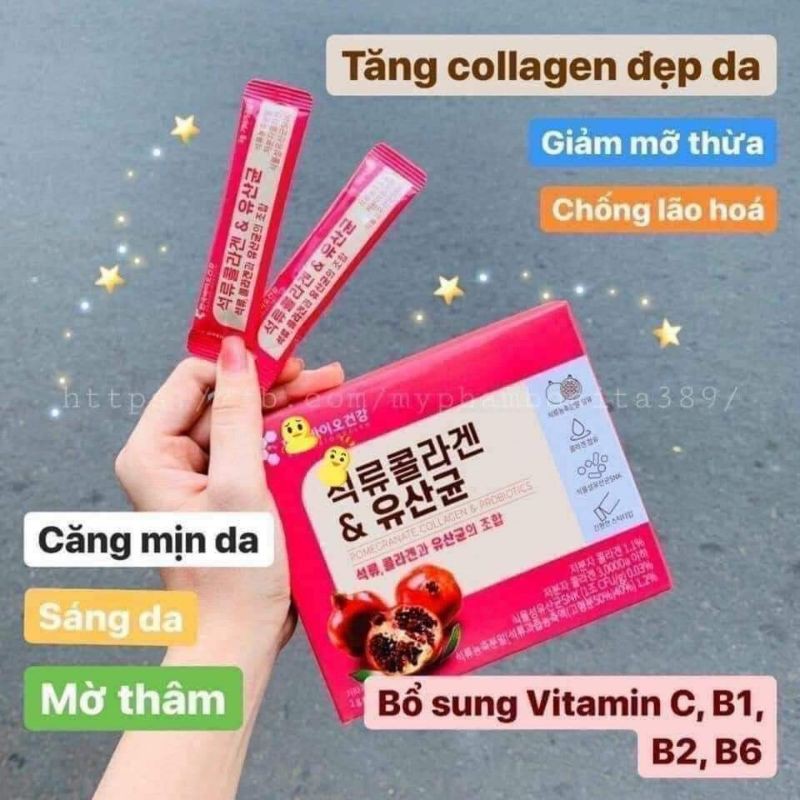Bột Uống Collagen lựu đỏ bio cell VIKO Korea