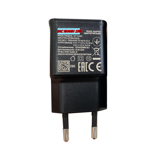 Cốc Sạc Nhanh 15W cho dòng Samsung A5/A7/S8+,S9+ (Hỗ Trợ Sạc Nhanh Cóc 5V- 2A)