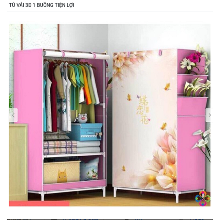 Tủ vải 3D - 1 buồng đựng quần áo