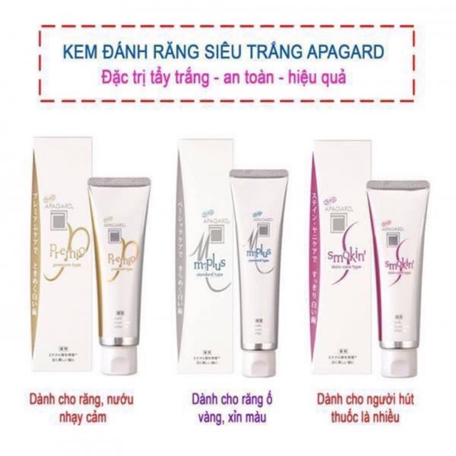 [HCM]Kem Đánh Răng Siêu Trắng APagard (nội địa Nhật)