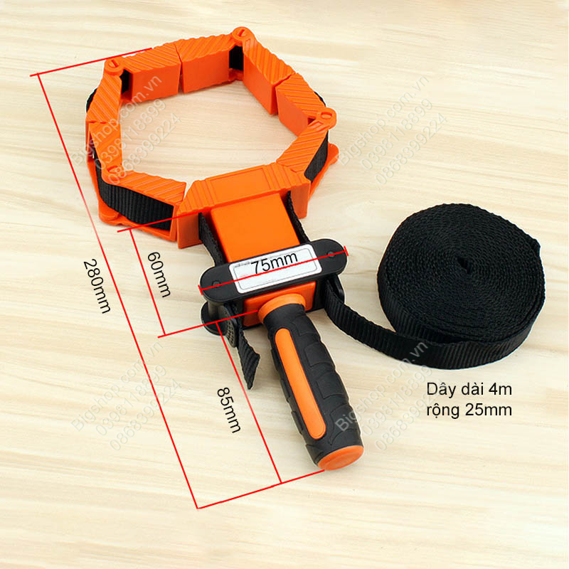 Cảo dây kẹp gỗ đa năng, dây dài 4m