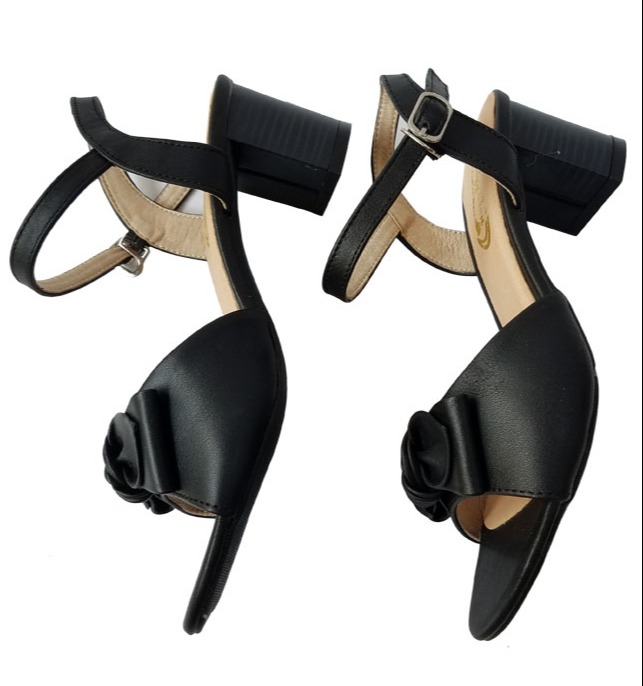 Giày sandal cao gót nữ da bò BIGGBEN gót 5 phân GCGB56