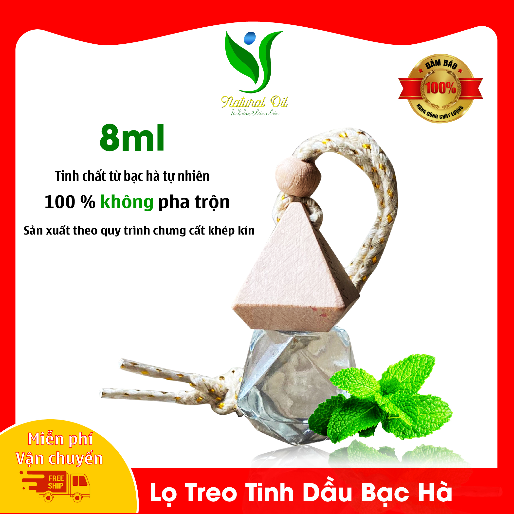 Tinh Dầu Treo Bạc Hà 8ml - Treo Thơm Phòng, Xe