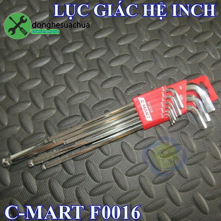 Bộ lục giác dài hệ inch c-mart f0016 9 cây