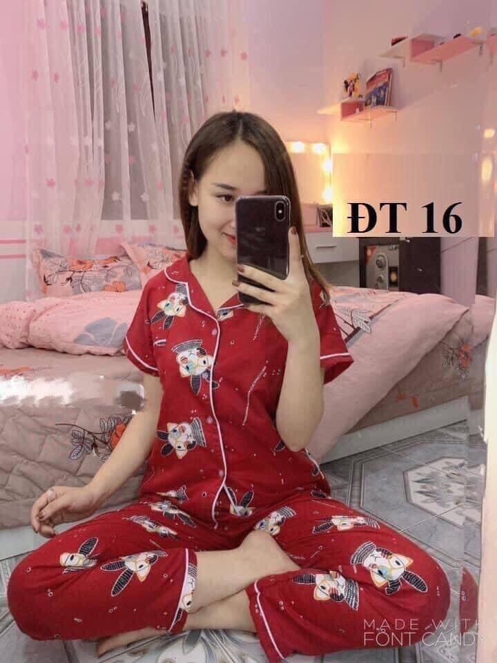 Bộ Pizama tay cộc quần dài 40-60kg