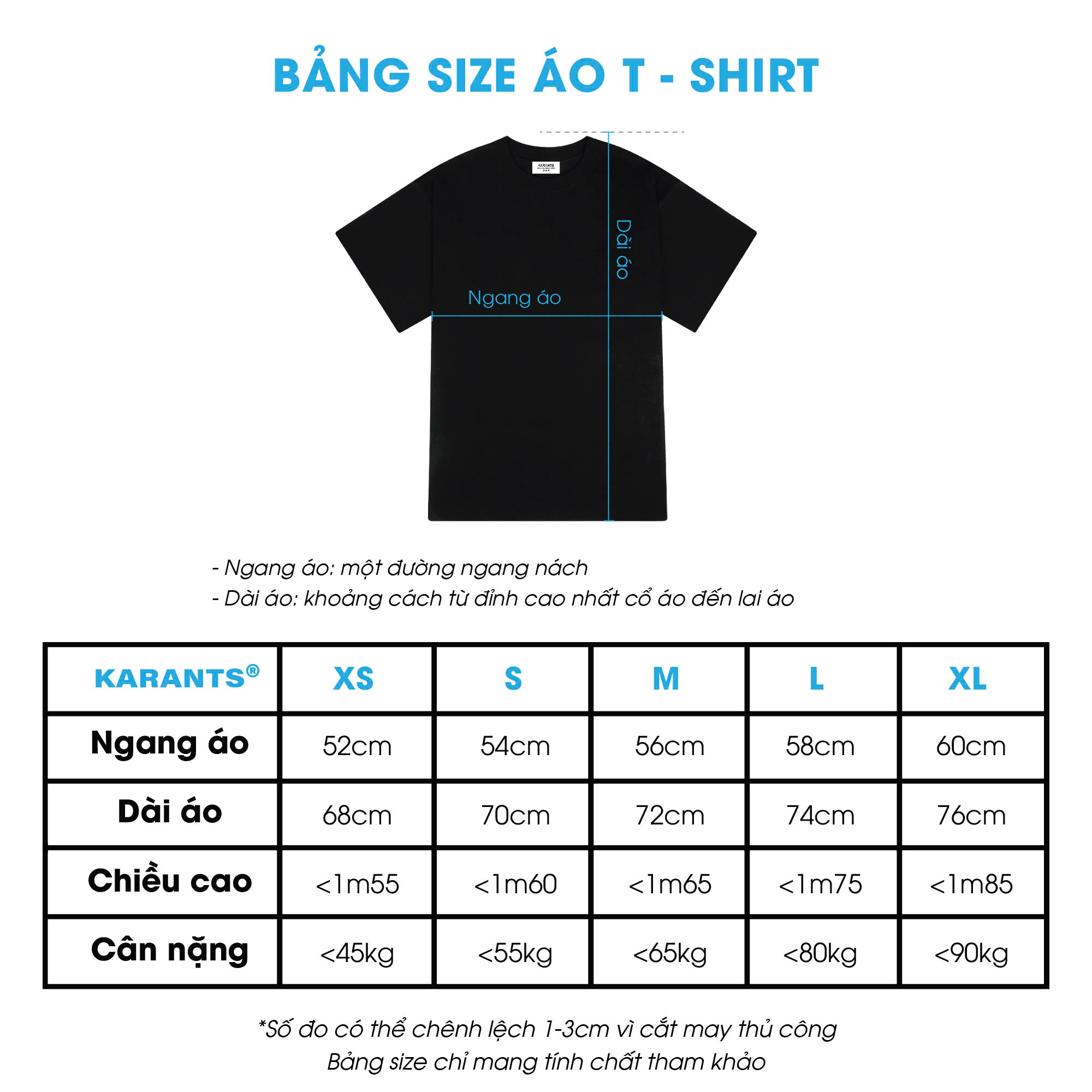 Áo thun trơn 260gsm Karants cotton 5 size cao cấp form oversize Nam Nữ Unisex Menswear - KR177