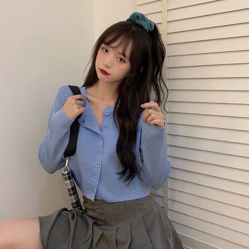 Áo Croptop Khoác Cúc Tròn - K024