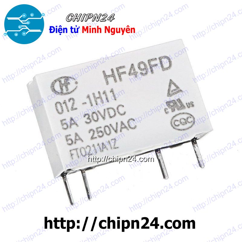 [1 con] (F80) Relay HF49FD 4 chân 5A (HF49FD-005 012 024 1H11 1H11T 1H12 T 5V/12V/24V) - [Chọn Loại]