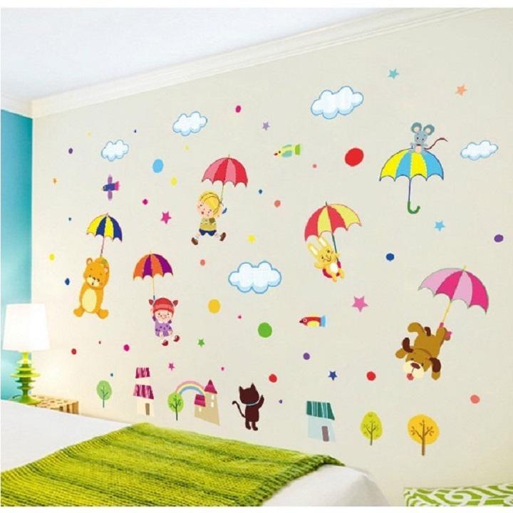 [HCM]Decal dán tường thú thả dù