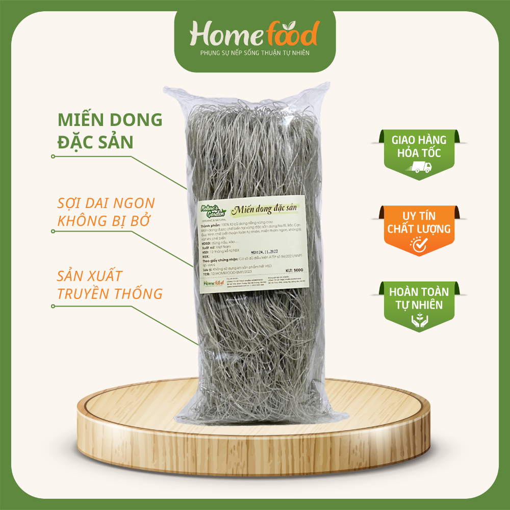 Miến dong homefood 500g/ miến dong sợi dai ngon không nát