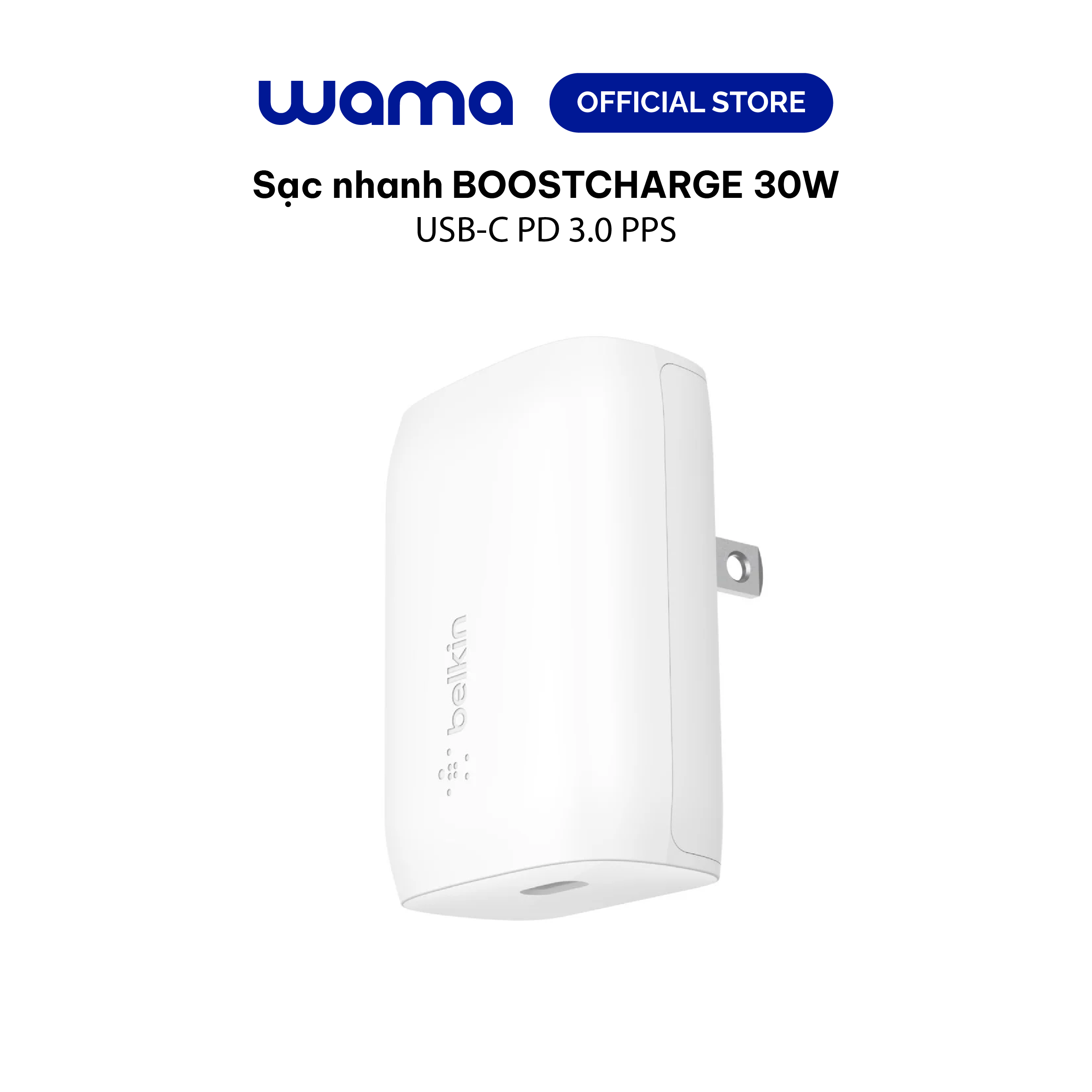 Sạc boost↑charge belkin 30w usb-c pd 3.0 pps wca005