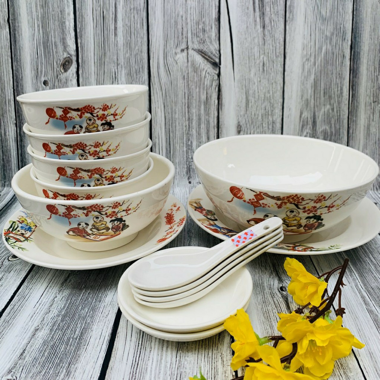 [HCM]bộ chén tô dĩa sứ - chén tô dĩa sứ