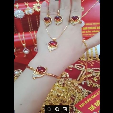 Bộ trang sức hồ ly đá đỏ