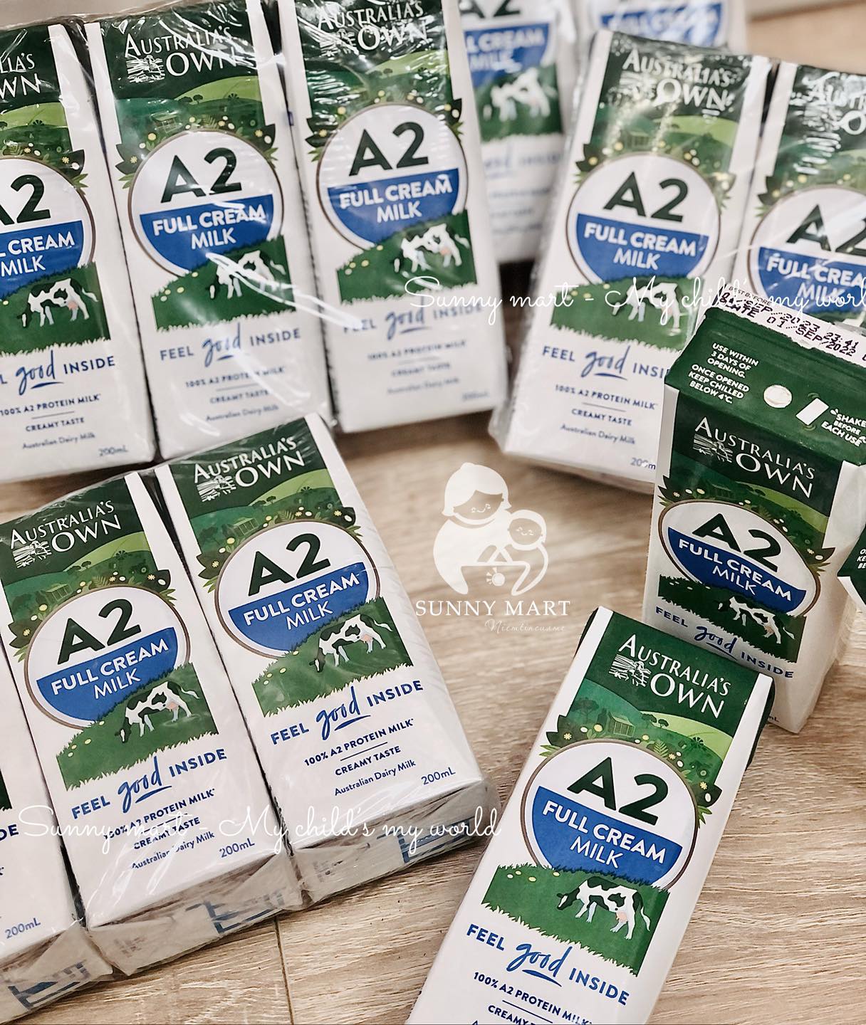 Sữa tươi australia’s own a2 nhập từ úc thùng 24 hộp 200ml