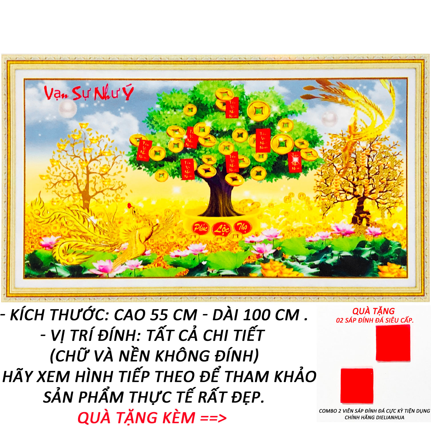 Tranh đính đá 5n2D Phật Bà Quan Âm 04-Tranh Minh Hiền