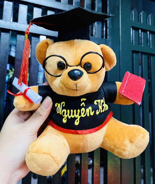 Gấu tốt nghiệp nâu lông mịn