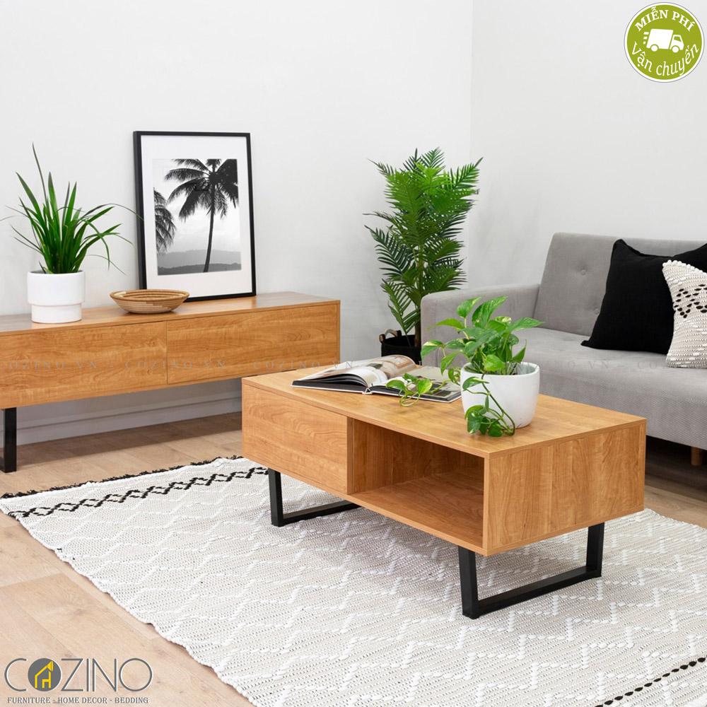 Bàn trà / sofa Blake gỗ tự nhiên (khung sắt)