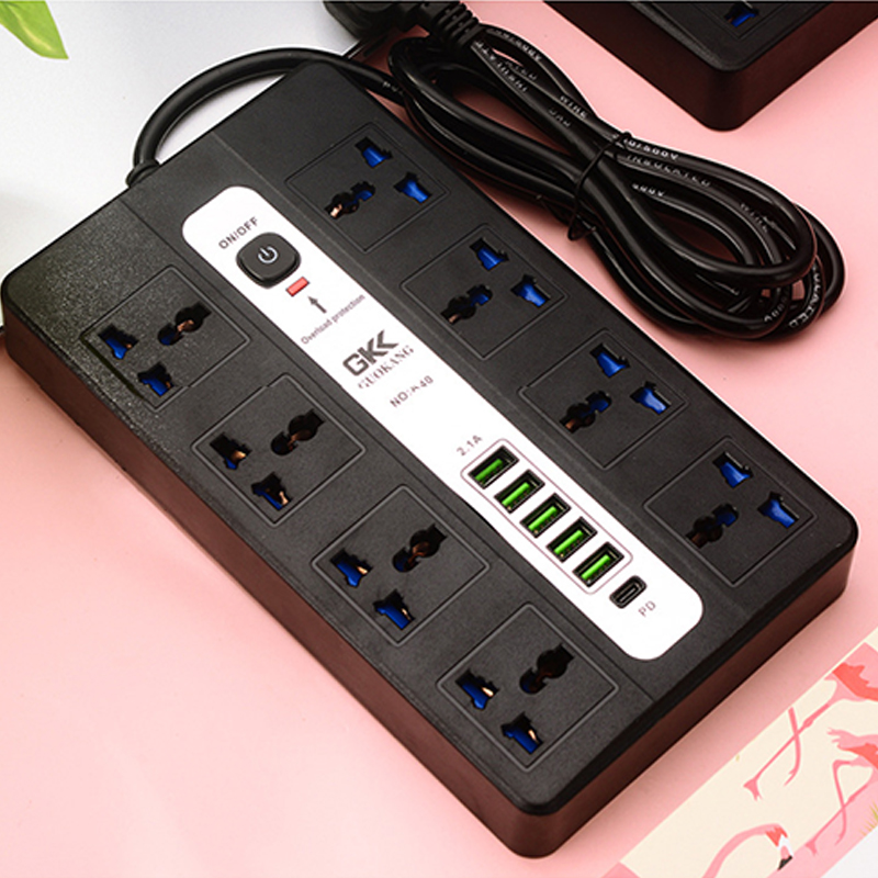 COD Ổ điện đa chức năng thông minh - ổ cắm điện chống giật, cổng TYPE C thế hệ mới và USB 5V sạc nhanh dây dài 2m