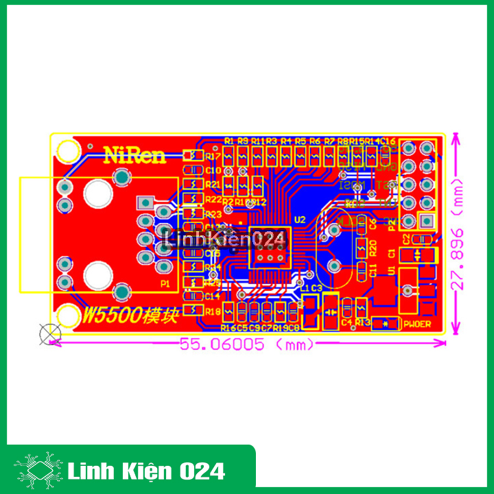 Module Mạch Ethernet W5500 TCP/IP Stack51/STM32 /SPI Wiznet