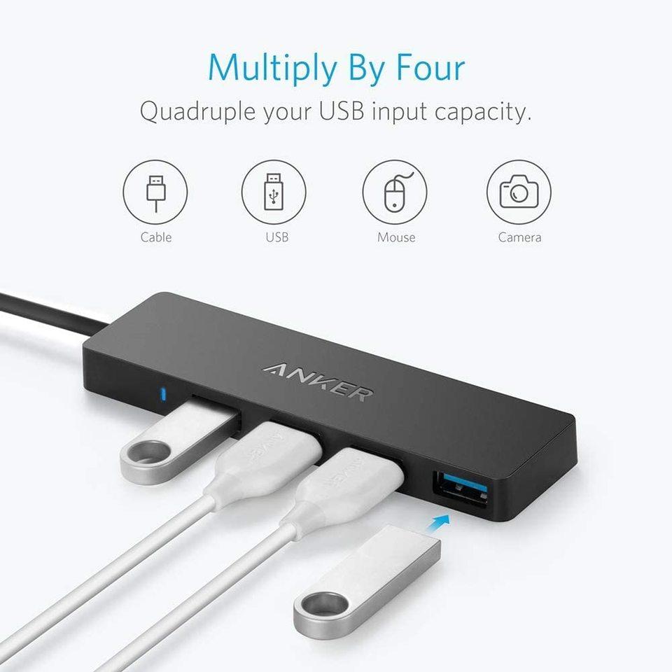 Hub Chia Cổng USB 3.0 Anker A7516 Ultra Slim 4 Cổng USB Tốc Độ Cao