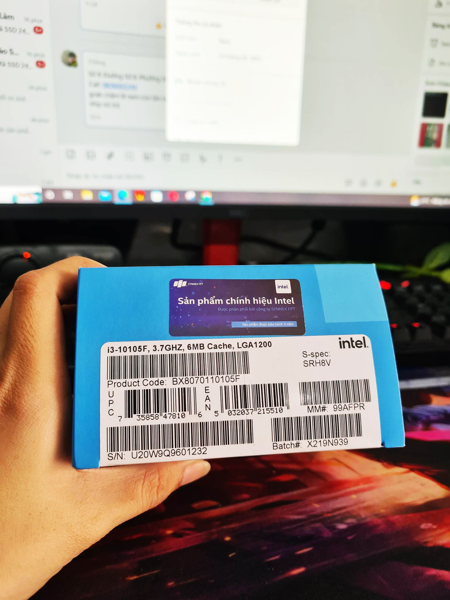 [Bình Tân] Bộ Vi Xử Lý - Chip - cpu i3 10105F NEW FULL BOX