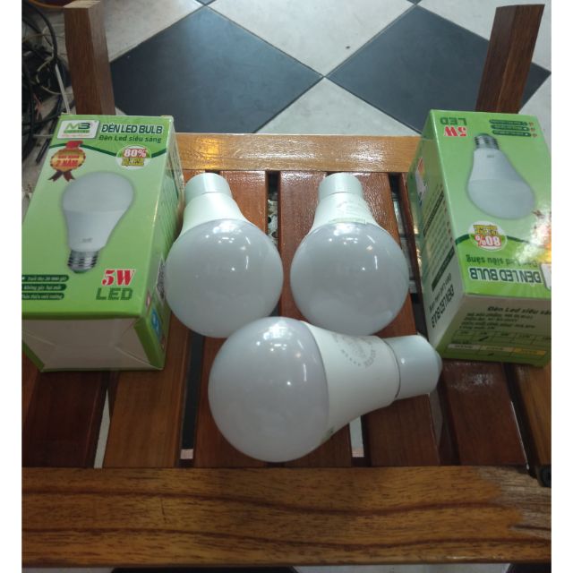 Bóng led 5w trung tính 4000-4500k đui E27 phổ thông