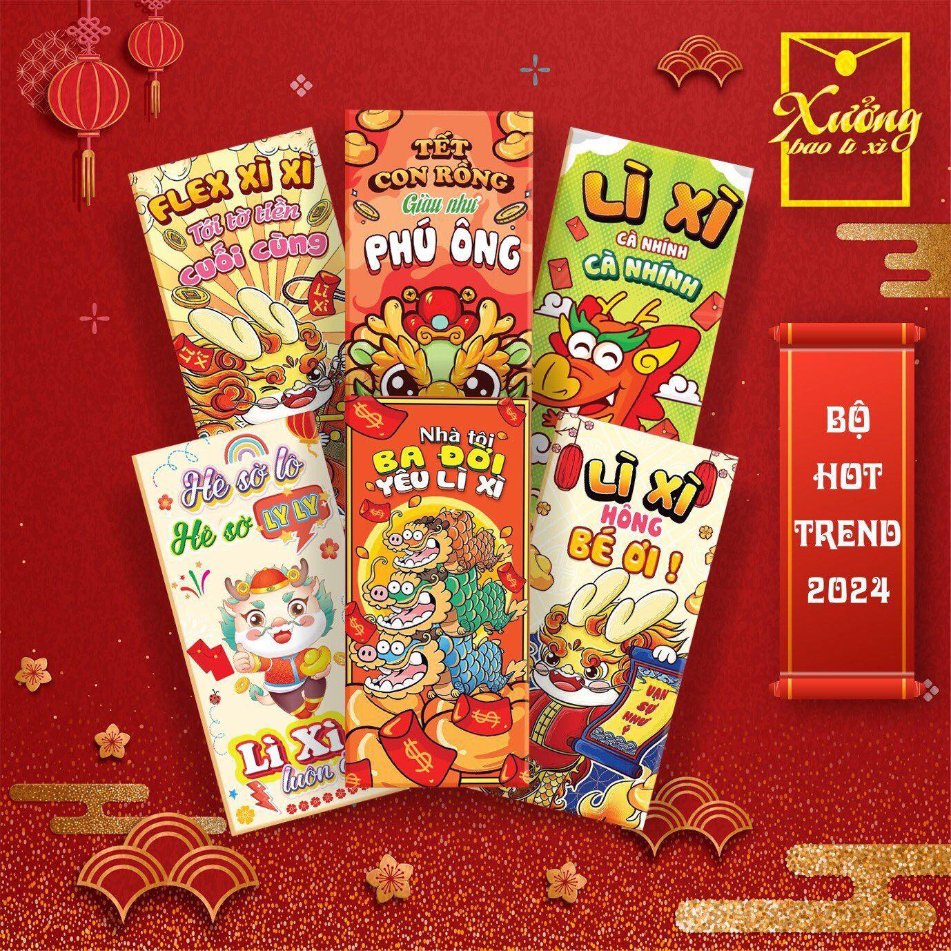 bao lì xì tết 2024. giáp thìn