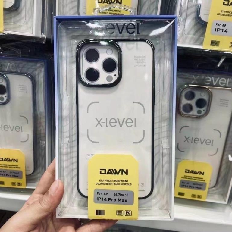 Ốp lưng x-level trong cứng viền màu cho iphone 14, 14 pro, 14 plus, 14 pro max 13 trong cứng không ố vàng