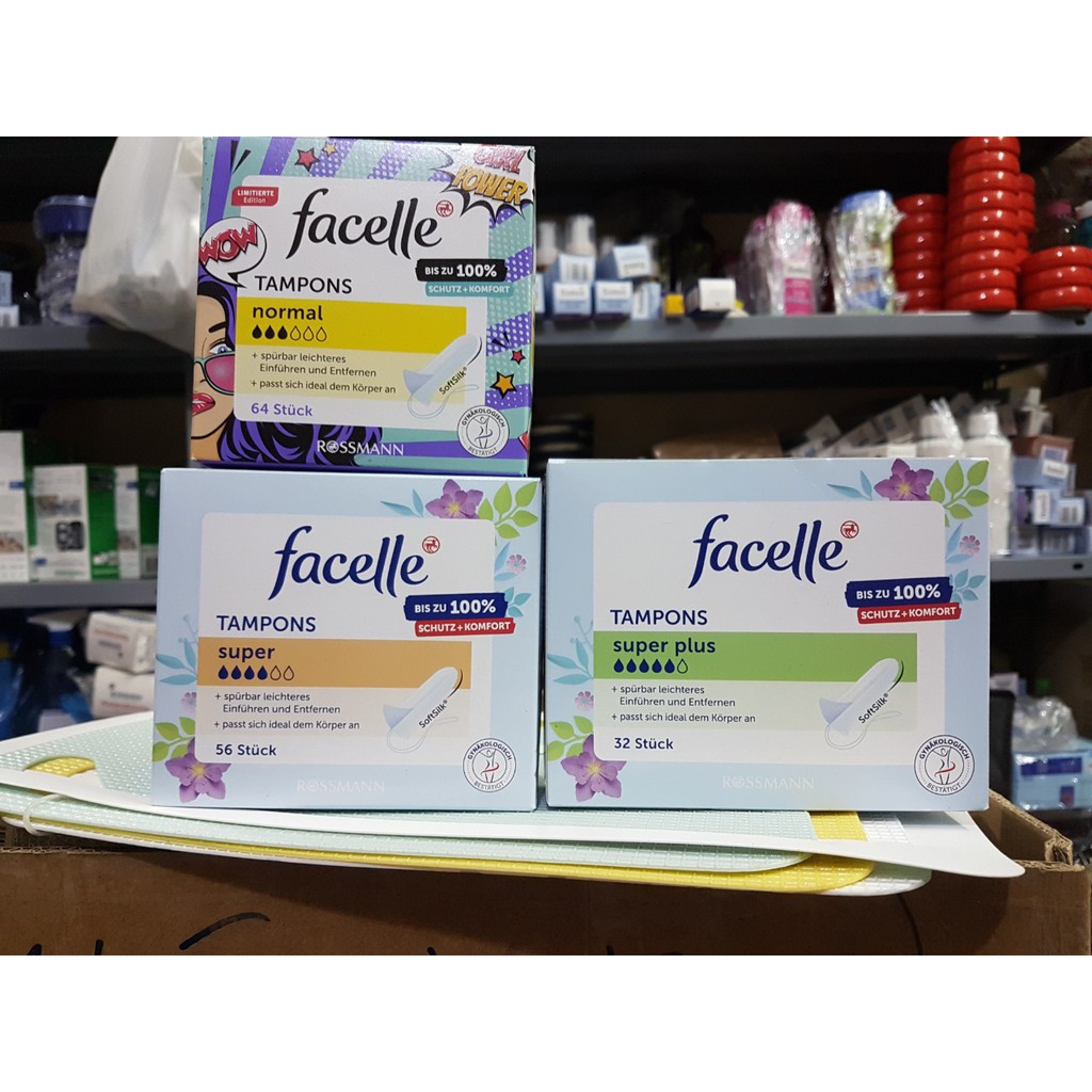 Băng vệ sinh Tampon Facelle các loại của Đức - Normal 3 giọt - 64c