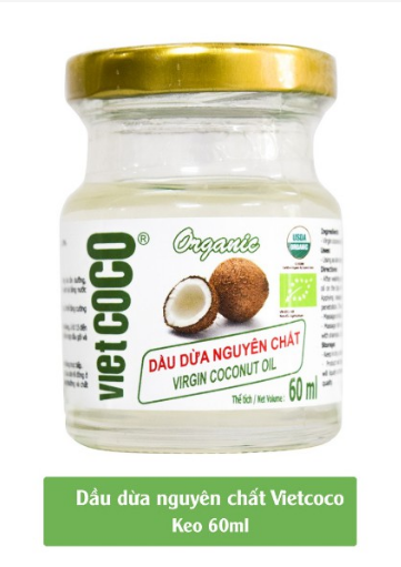 Dầu Dừa Nguyên Chất Organic Vietcoco - Hũ 60ml