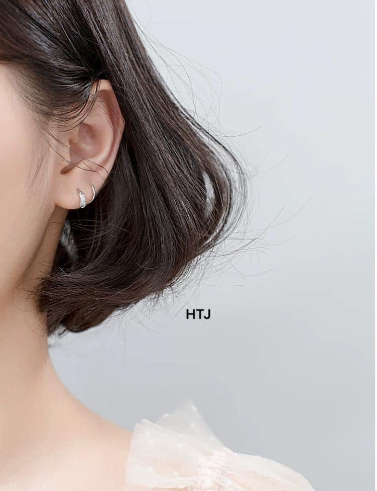 Bông tai nữ bạc ta kiểu xoắn MS35