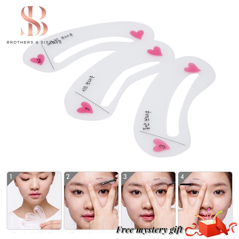 Set 3 khuôn kẻ lông mày phong cách Hàn Quốc