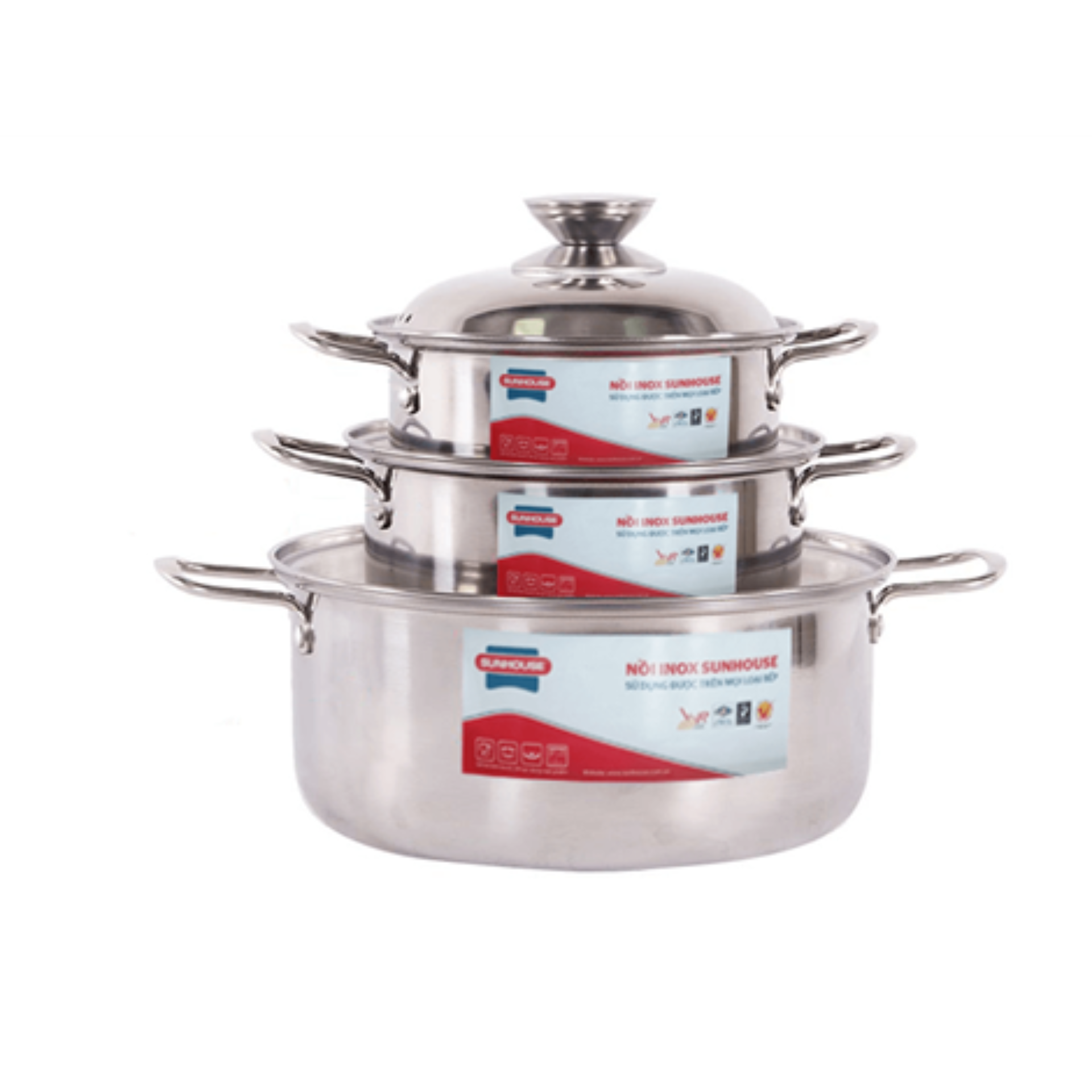 Bộ nồi inox 1 đáy SUNHOUSE SH224