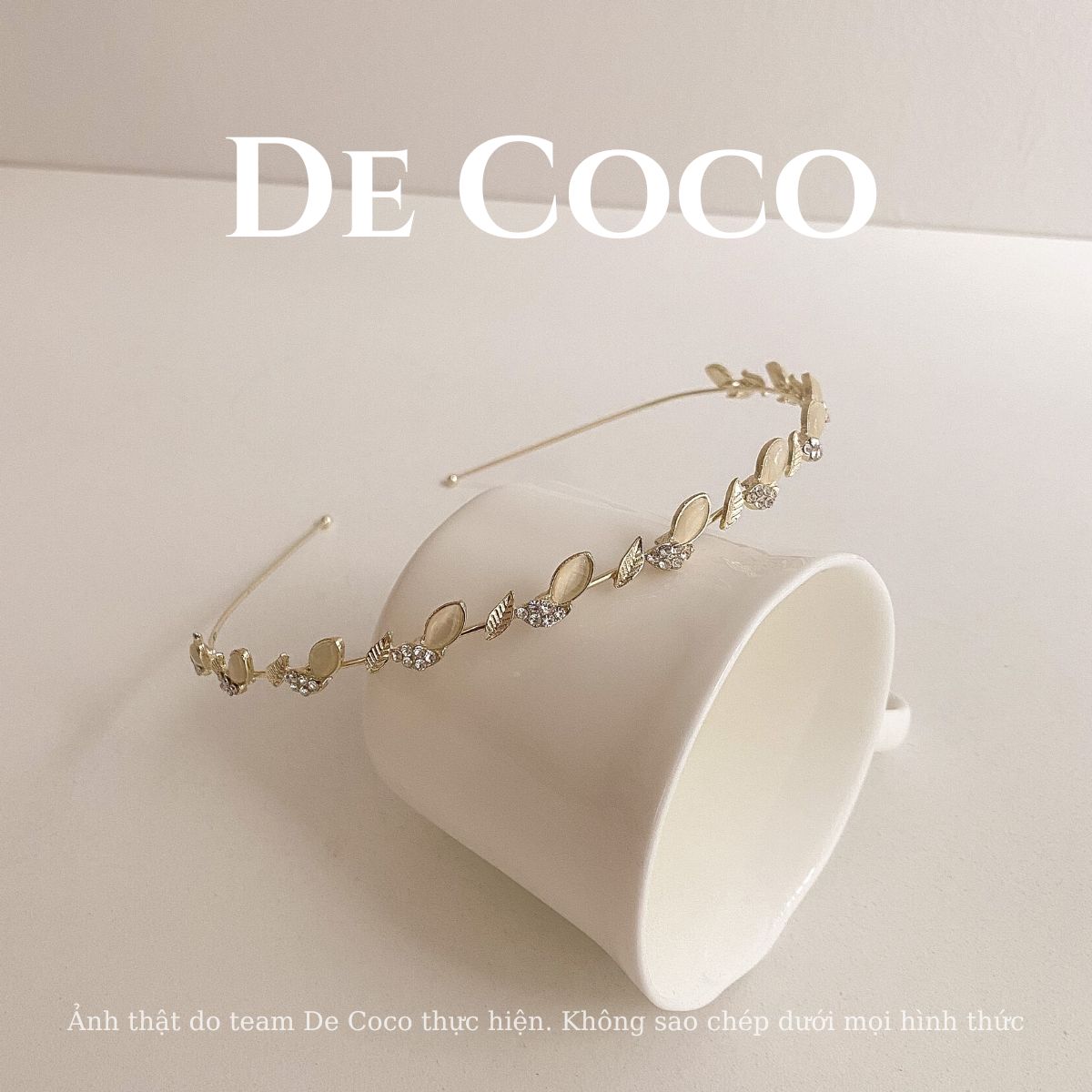 Bờm tóc, cài tóc, băng đô hình lá đính đá Juleen De Coco