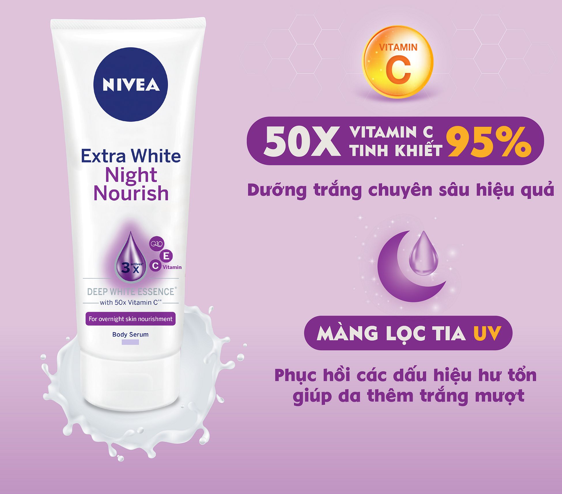 Serum dưỡng thể trắng da Nivea 180ml