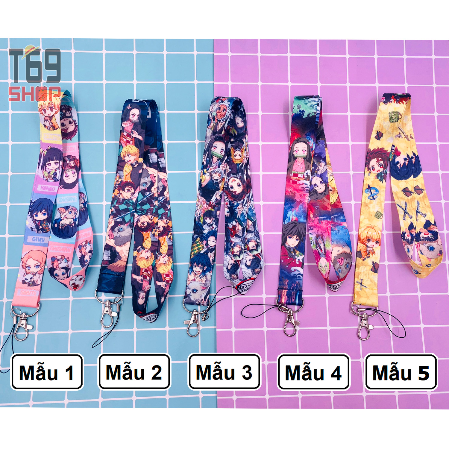 Móc khóa dây strap, dây đeo thẻ anime Kimetsu no Yaiba [T69 Shop]