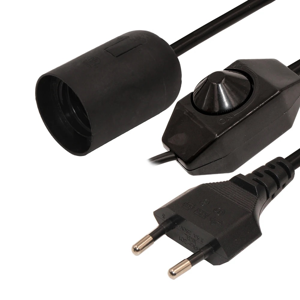 Dây đèn E27 có Dimmer và phích cắm dây 2 mét