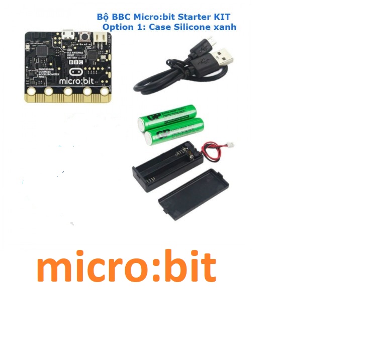 Kit Microbit - Kit học STEAM Micro:bit - kèm cáp kết nối- đế pin