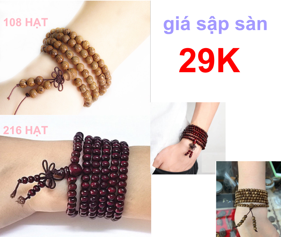 [HCM]( MẪU HOT 2021) Bộ 2 Vòng Tay trầm hương 108+ 216 Hạt Đeo May Mắn Thời Trangchuỗi phong thủy cao cấp