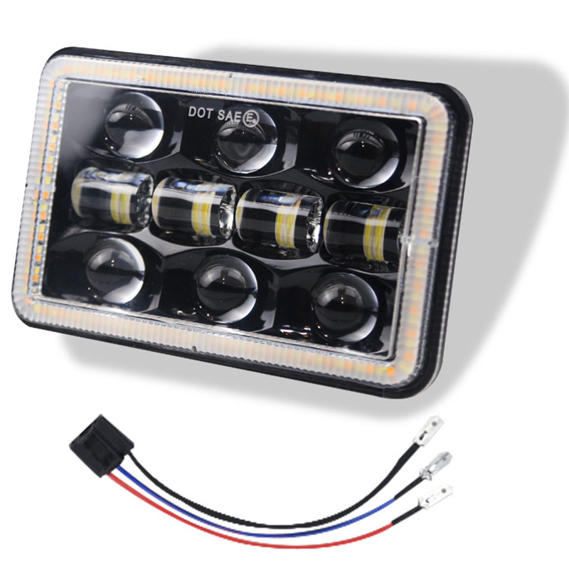 300W 4X6 Inch LED Headlight Bulbs 30000LM Projector High Low Beam Head Light Lamp with Angel Eye for Jeep Wrangler Cherokee