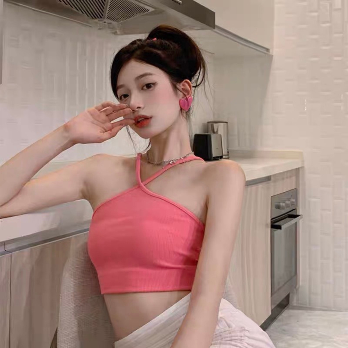 Áo Croptop Yếm Chéo Cổ (Mảnh) - A5235
