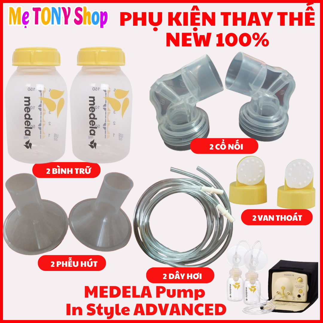 [Đầy Đủ-New 100%]Bộ Phụ Kiện Thay Thế Cho Máy Hút Sữa MEDELA Pump In Style Advanced(Hàng Thay Thế)