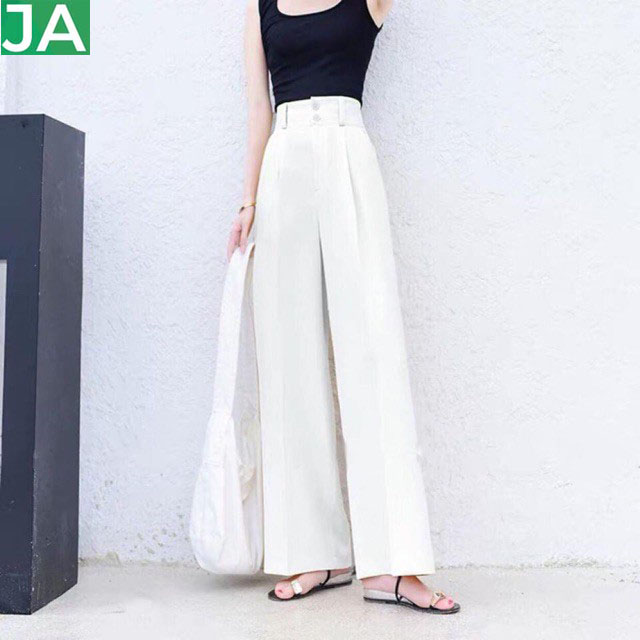 Quần tây ống rộng nữ lưng cao tôn dáng (cạp 2 khuy), quần ống rộng lưng cao siêu hot JAMS69