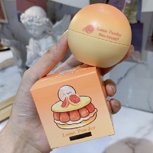 Phấn phủ kiềm dầu kiss beauty #01 tone trắng có nhũ