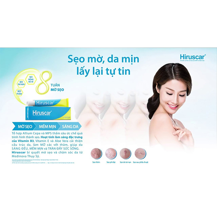 [HCM]Gel cải thiện sẹo Hiruscar 5g