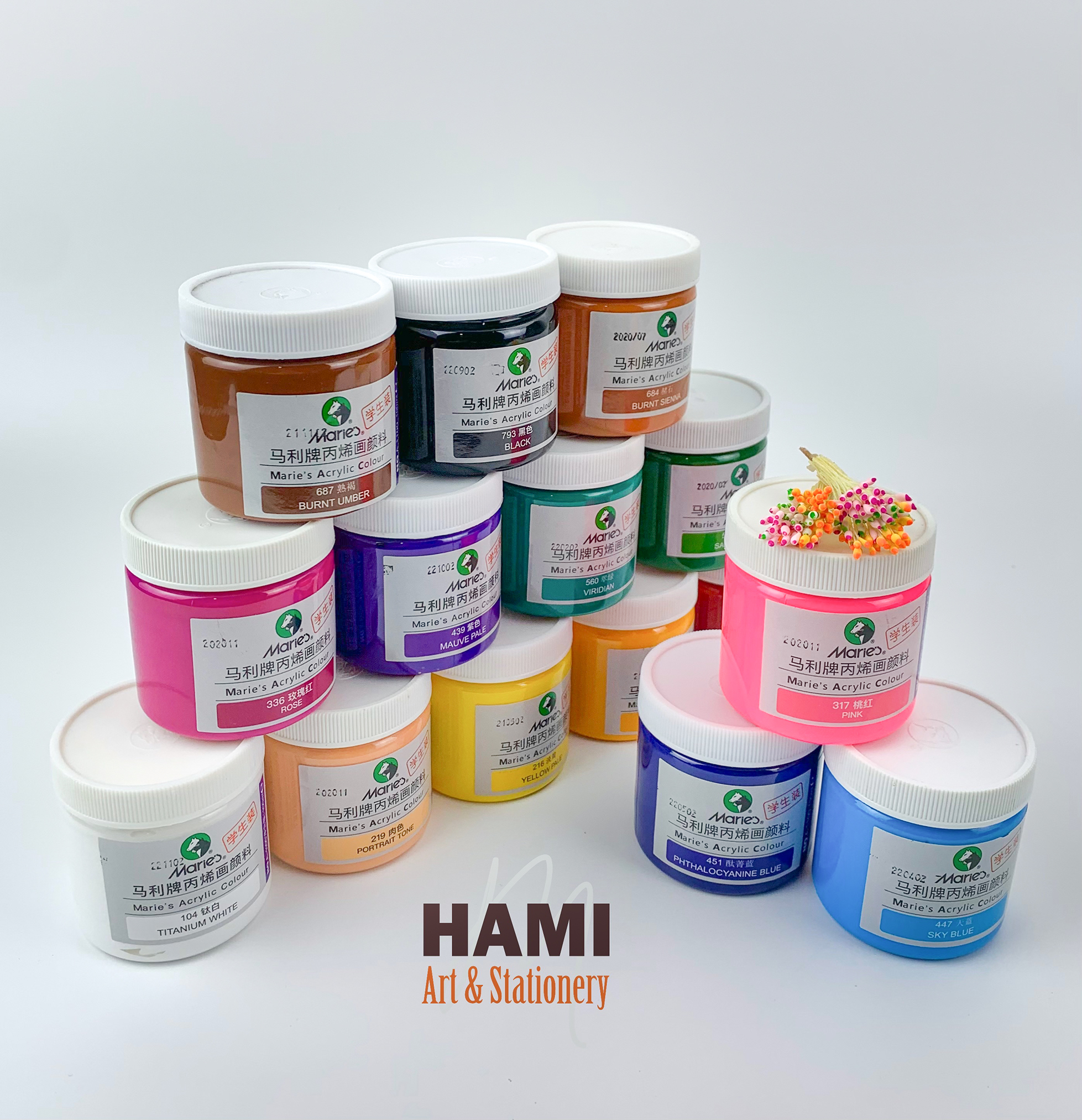 Màu Acrylic Maries dạng hủ 100ml - P1
